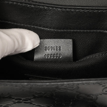 Exclusive Gucci Black Guccissima Mini Emily Shoulder Bag — Detail View