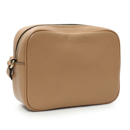 Exclusive Gucci Beige Pebbled Calfskin Small Soho Disco Bag — Side View