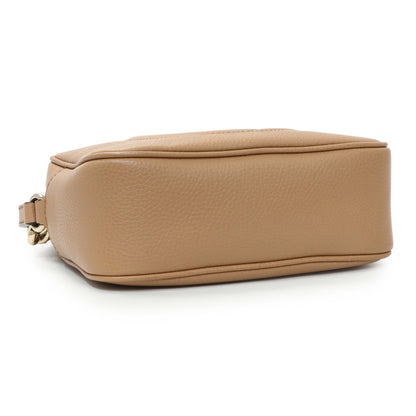 Exclusive Gucci Beige Pebbled Calfskin Small Soho Disco Bag — Back View
