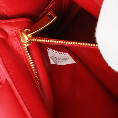 Exclusive Bottega Veneta Red Nappa Intreccio Padded Top Handle Shoulder Bag — Lifestyle View
