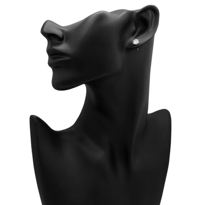Exclusive 18K White Gold 2.00 Carat Diamond Stud Earrings — Back View