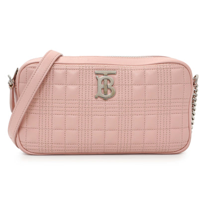 Exclusive Burberry Pink Quilted Calfskin Lola Camera Bag — Front View