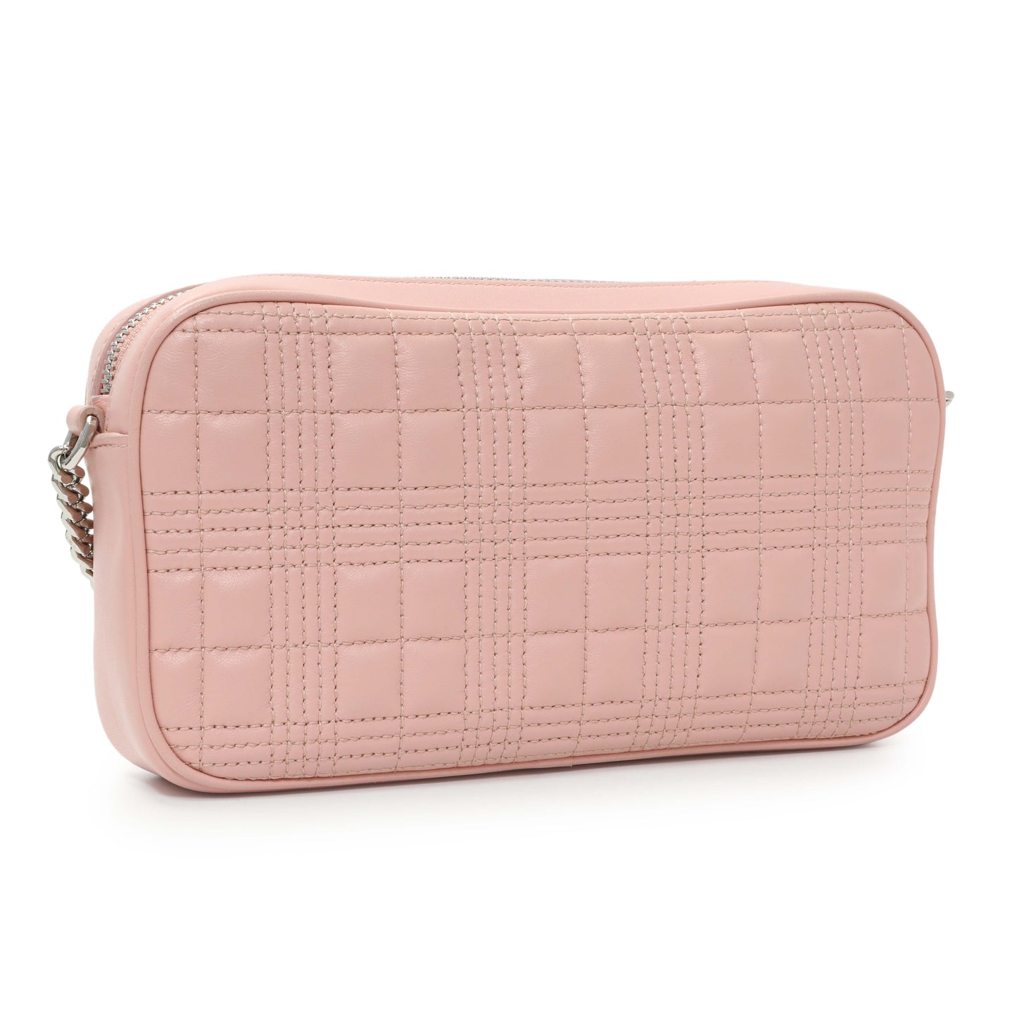 Exclusive Burberry Pink Quilted Calfskin Lola Camera Bag — Side View