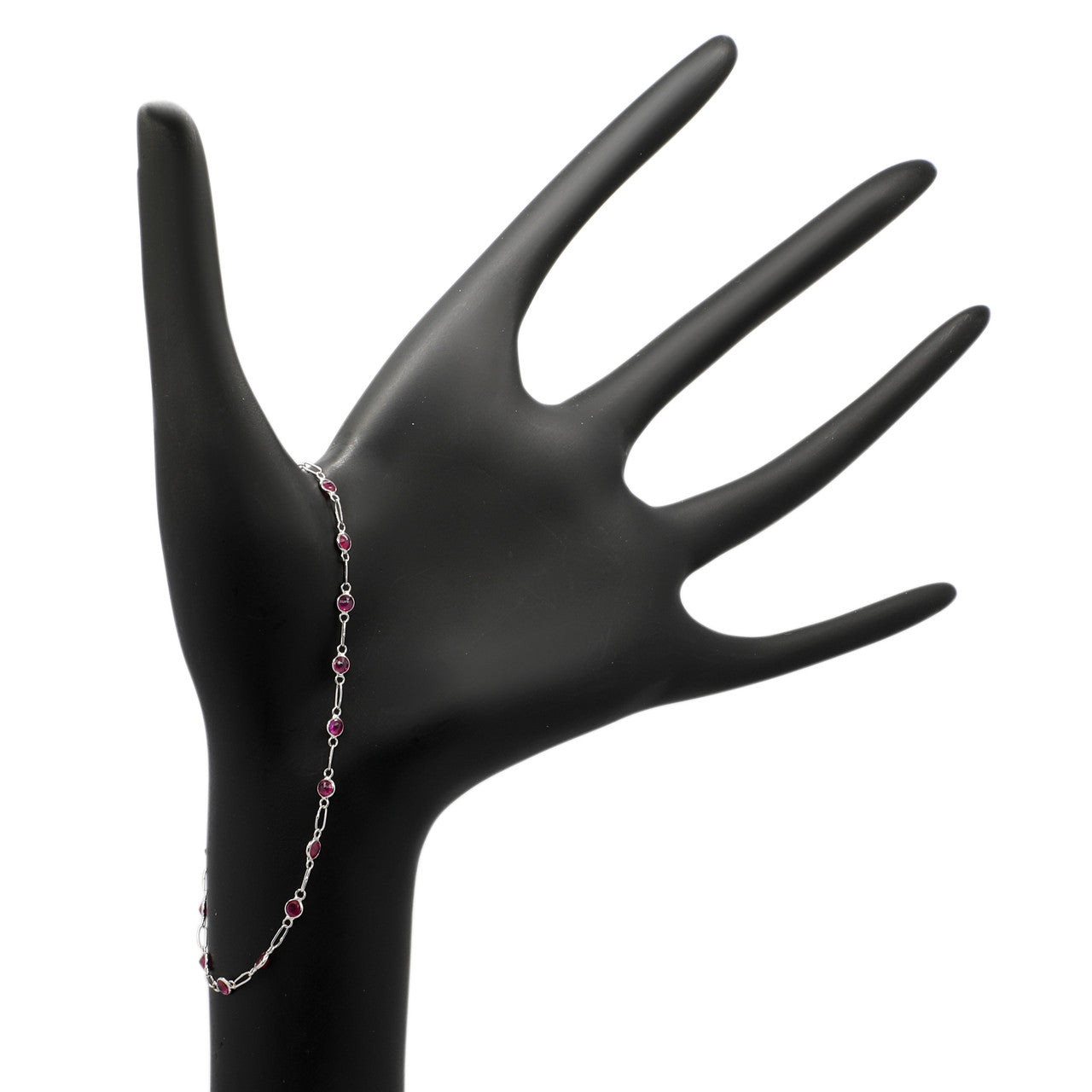 Exclusive 18K White Gold 1.78 Carat Ruby Bracelet — Back View