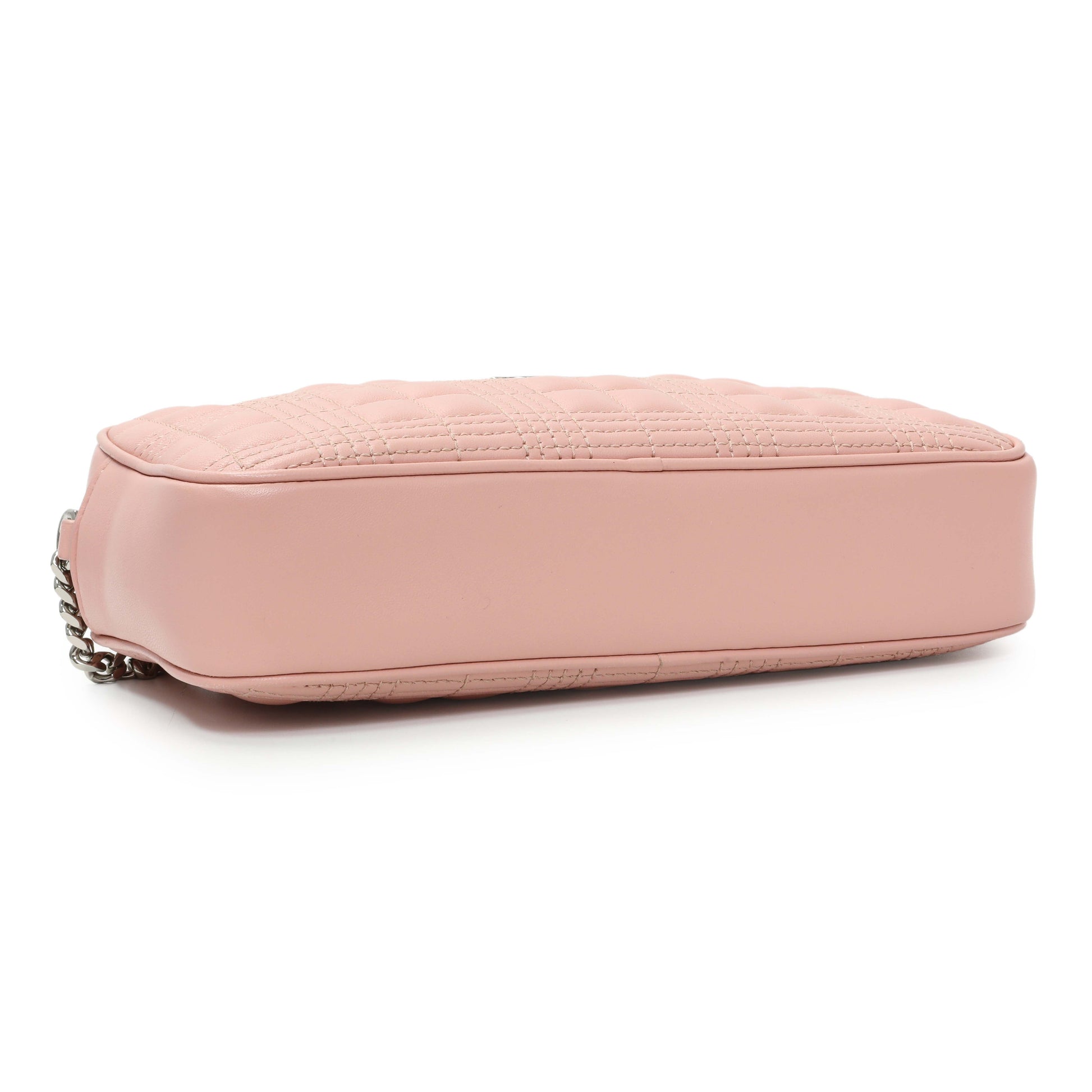 Exclusive Burberry Pink Quilted Calfskin Lola Camera Bag — Back View