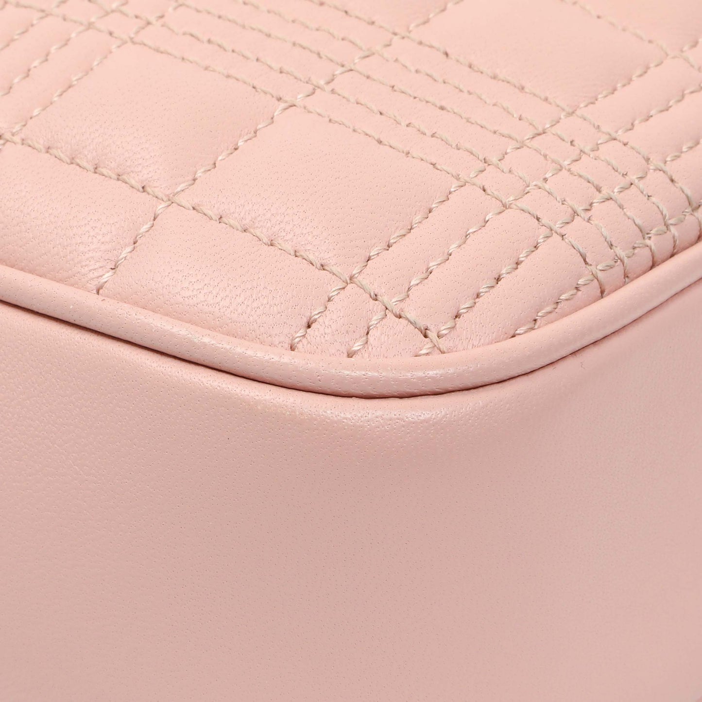 Exclusive Burberry Pink Quilted Calfskin Lola Camera Bag — Top View