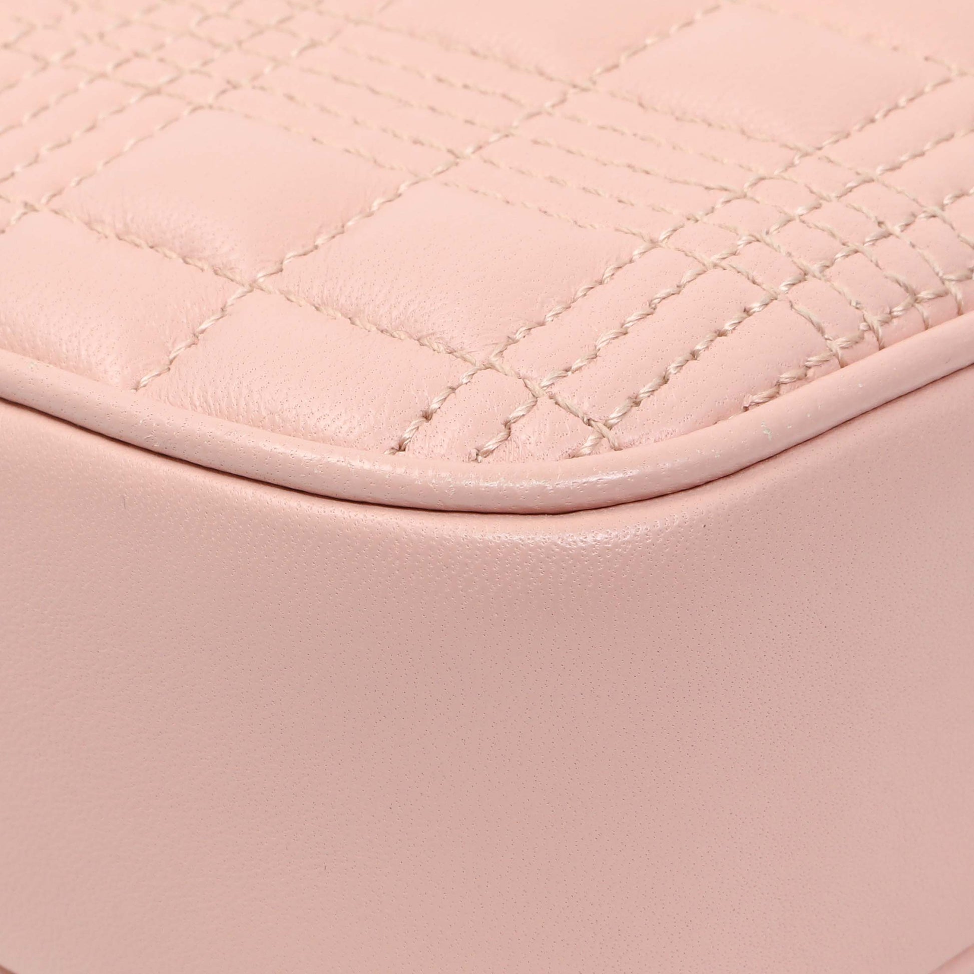 Exclusive Burberry Pink Quilted Calfskin Lola Camera Bag — Lifestyle View