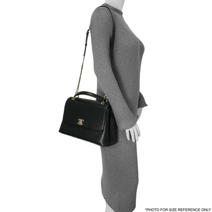 Exclusive Chanel Black Calfskin Medium Chevron Chic Top Handle Flap — Alternate View 7