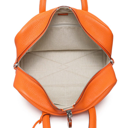 Exclusive Hermes Orange Taurillon Clemence Victoria II 35 — Alternate View 8