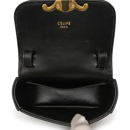 Exclusive Celine Black Calfskin Mini Claude — Detail View