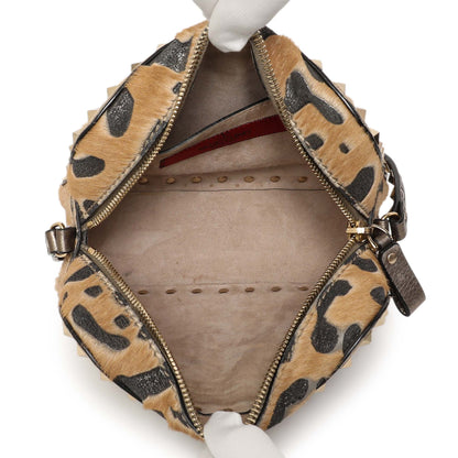 Exclusive Valentino Calf Hair Leopard Rockstud Camera Crossbody — Top View