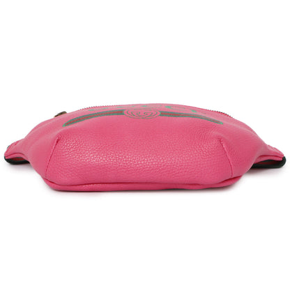 Exclusive Gucci Pink Grained Calfskin Small Logo Belt Bag — Back View