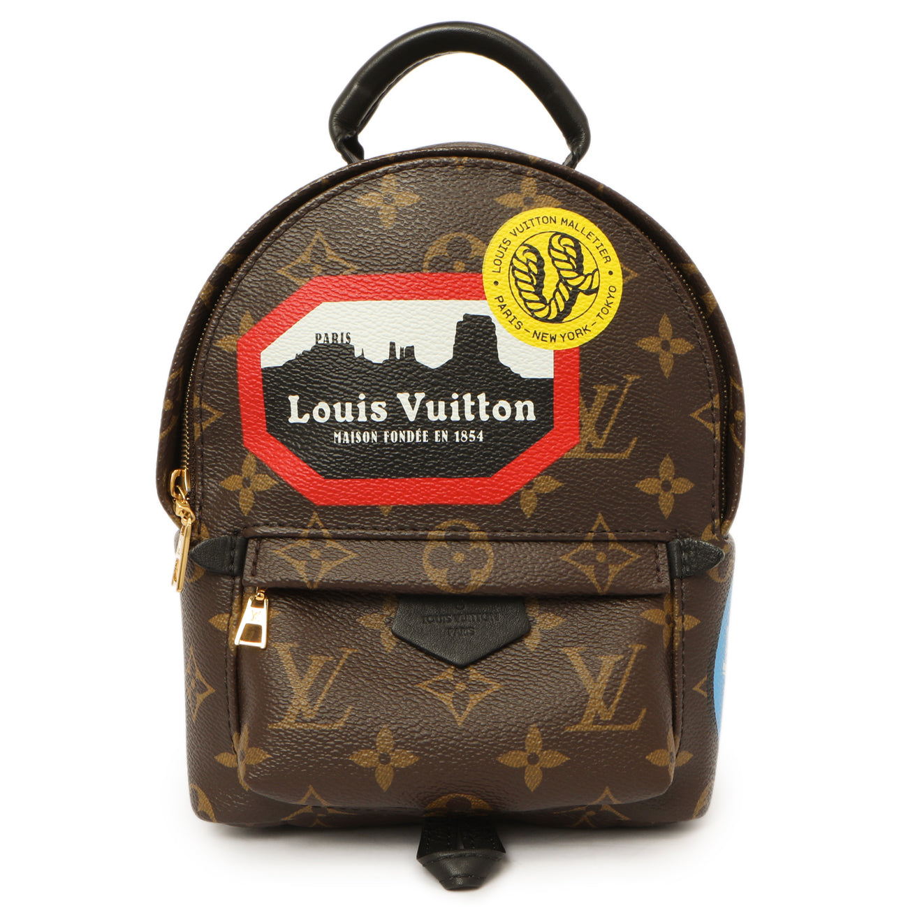 Exclusive Louis Vuitton Monogram World Tour Palm Springs Backpack Mini — Front View