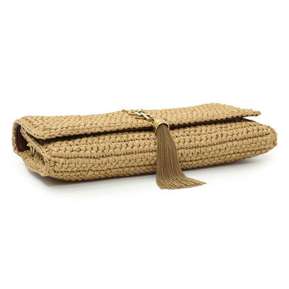 Exclusive Saint Laurent Raffia Monogram Tassel Kate 99 — Back View