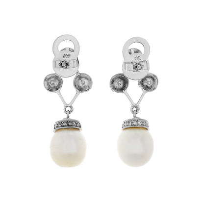 Exclusive 14K White Gold South Sea Pearl Earrings — Side View