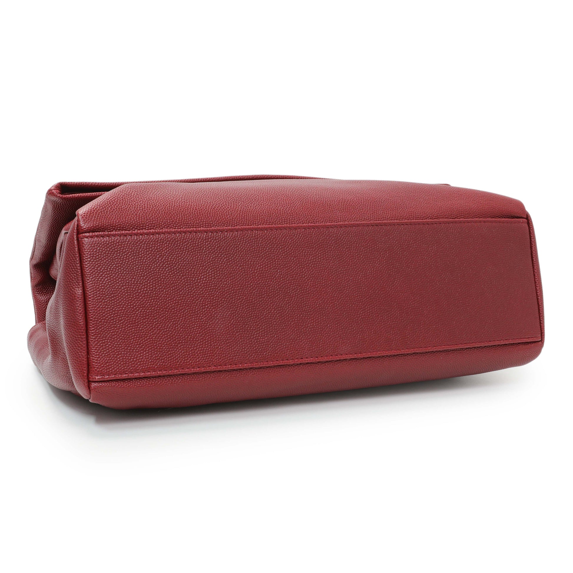 Exclusive Saint Laurent Red Grain De Poudre Medium West Hollywood Monogram Fold-Over — Back View