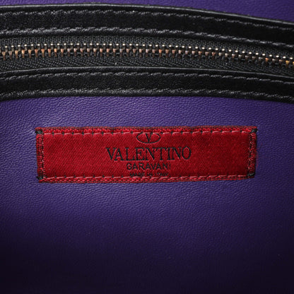 Exclusive Valentino Purple Calfskin Rockstud Crossbody — Detail View