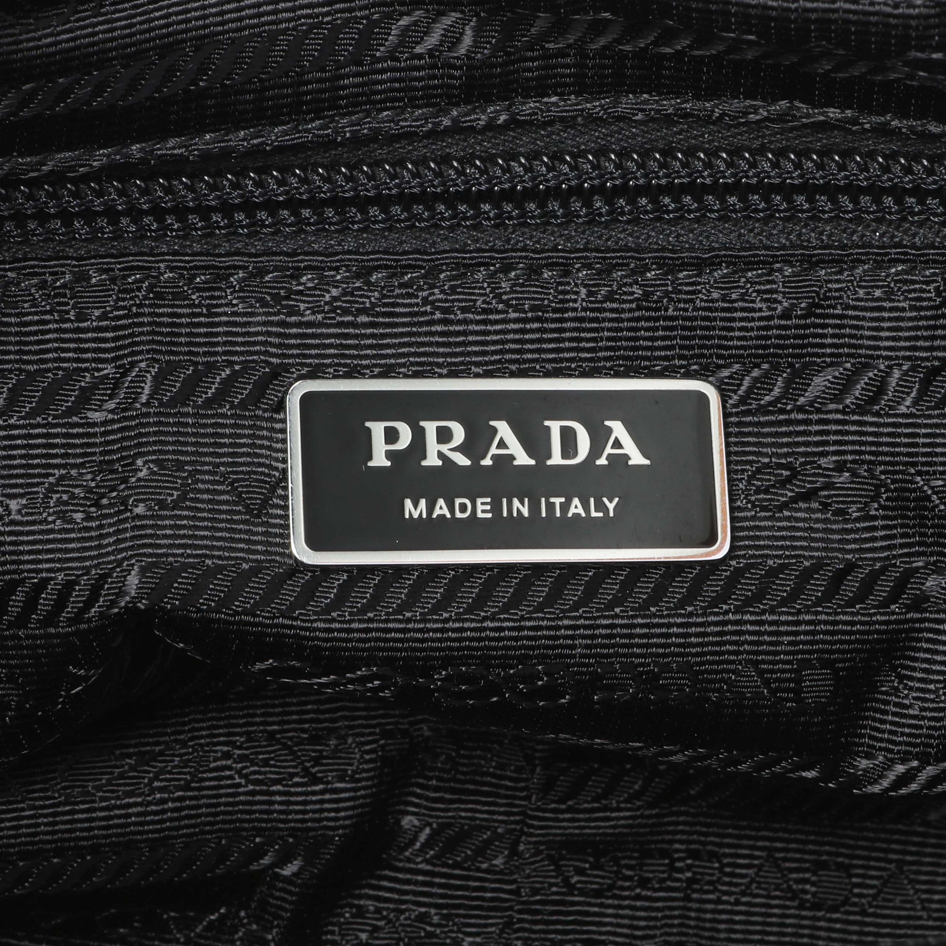 Exclusive Prada Re-Nylon Vela Saffiano Pocket Double Zip Shoulder Bag Black — Detail View