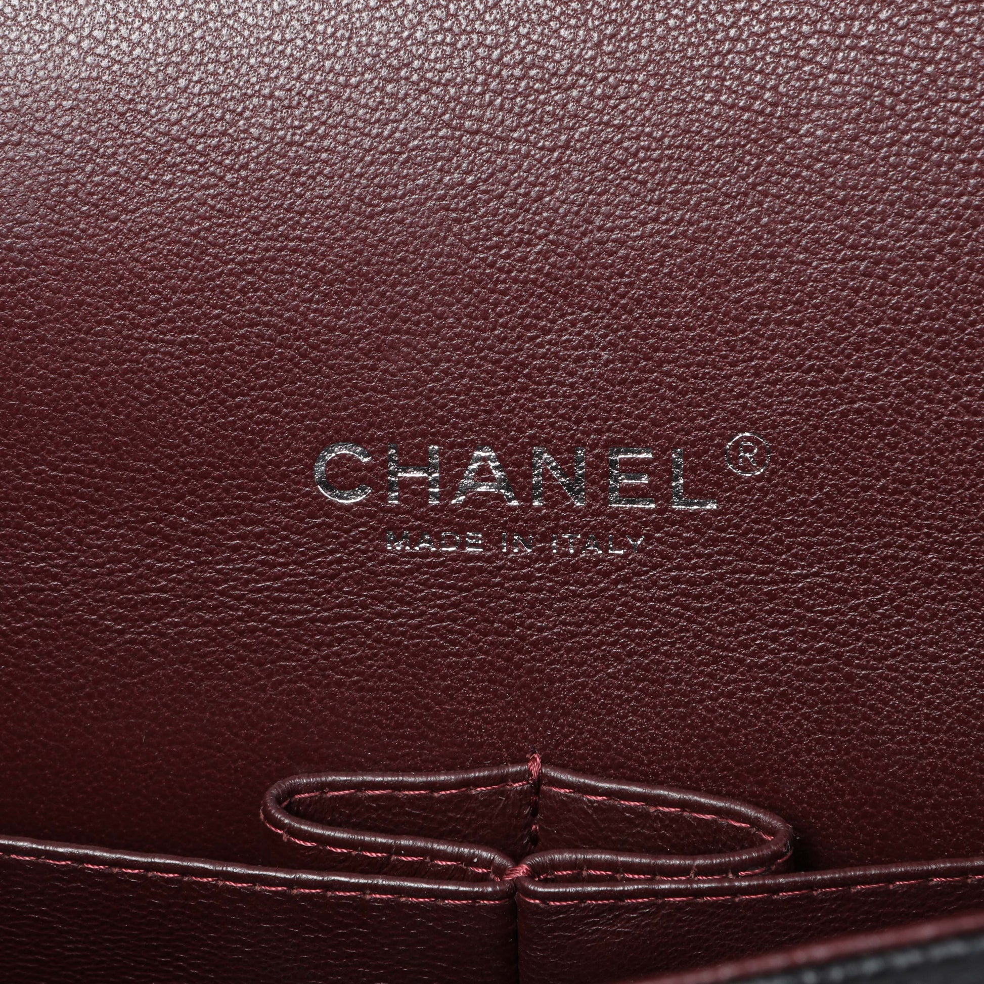 Exclusive Chanel Black Quilted Caviar Maxi Double Flap — Detail View