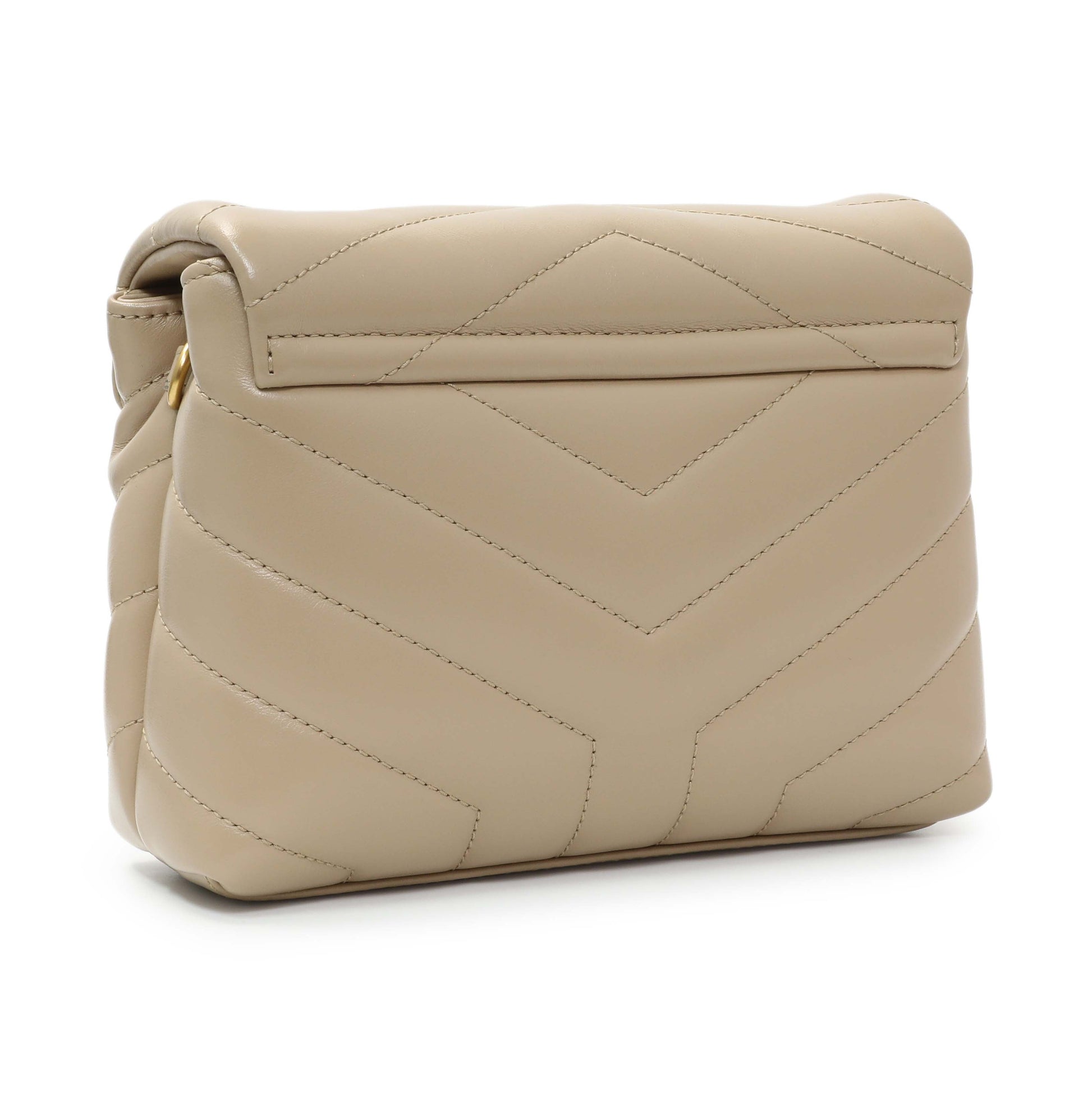 Exclusive Saint Laurent Beige Calfskin Monogram Toy Loulou Crossbody — Side View