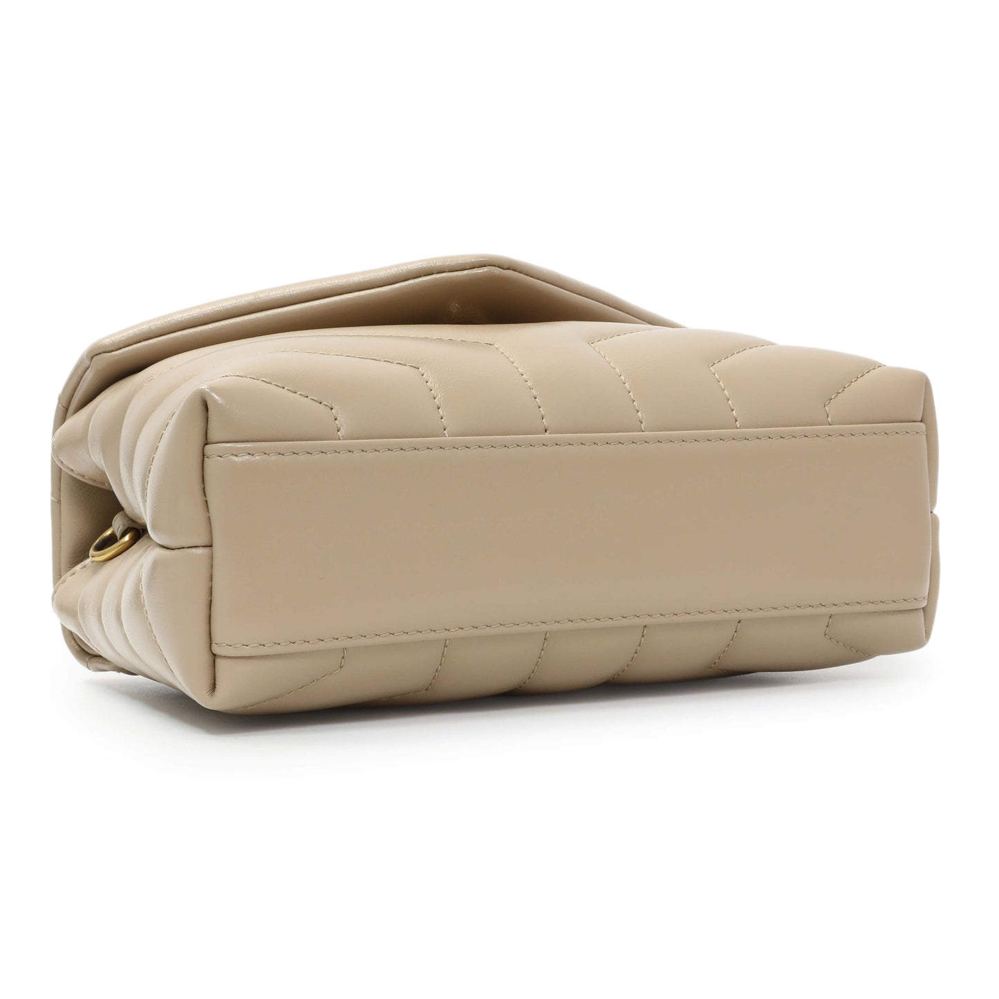 Exclusive Saint Laurent Beige Calfskin Monogram Toy Loulou Crossbody — Back View