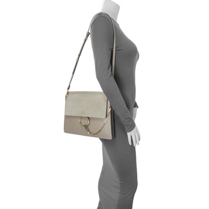 Exclusive Chloe Motty Grey Calfskin Suede Medium Faye Shoulder Bag — Alternate View 7