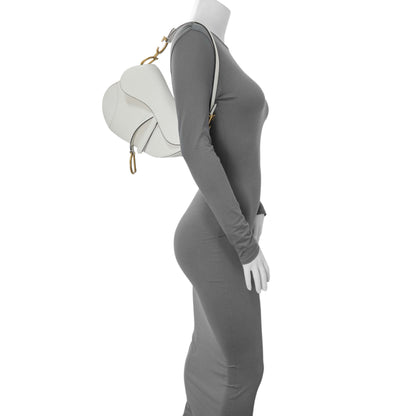 Exclusive Christian Dior White Grained Calfskin Saddle Bag — Alternate View 7