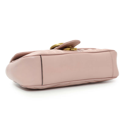 Exclusive Gucci Pink Calfskin Mini GG Marmont Shoulder Bag — Top View