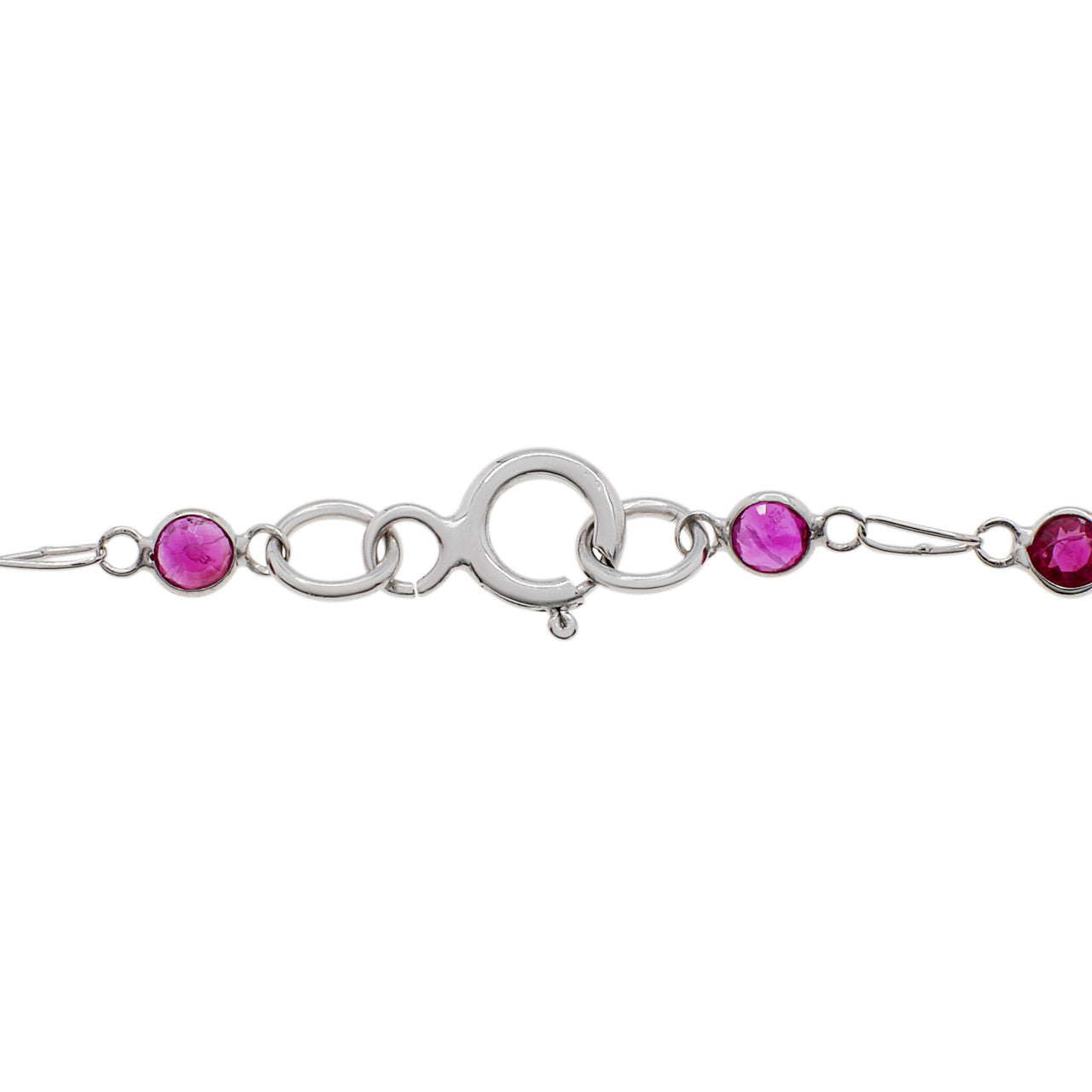 Exclusive 18K White Gold 1.78 Carat Ruby Bracelet — Side View