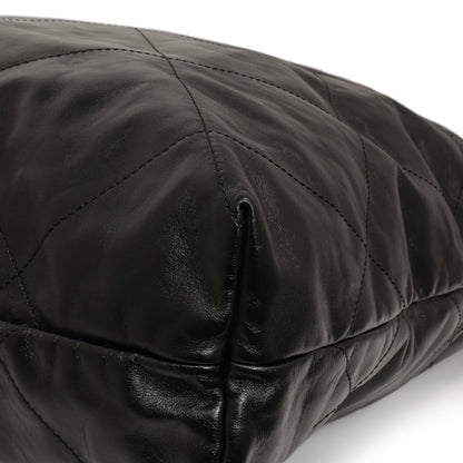 Exclusive Chanel Shiny Black Quilted Shiny Calfskin Large Chanel 22 — Alternate View 8