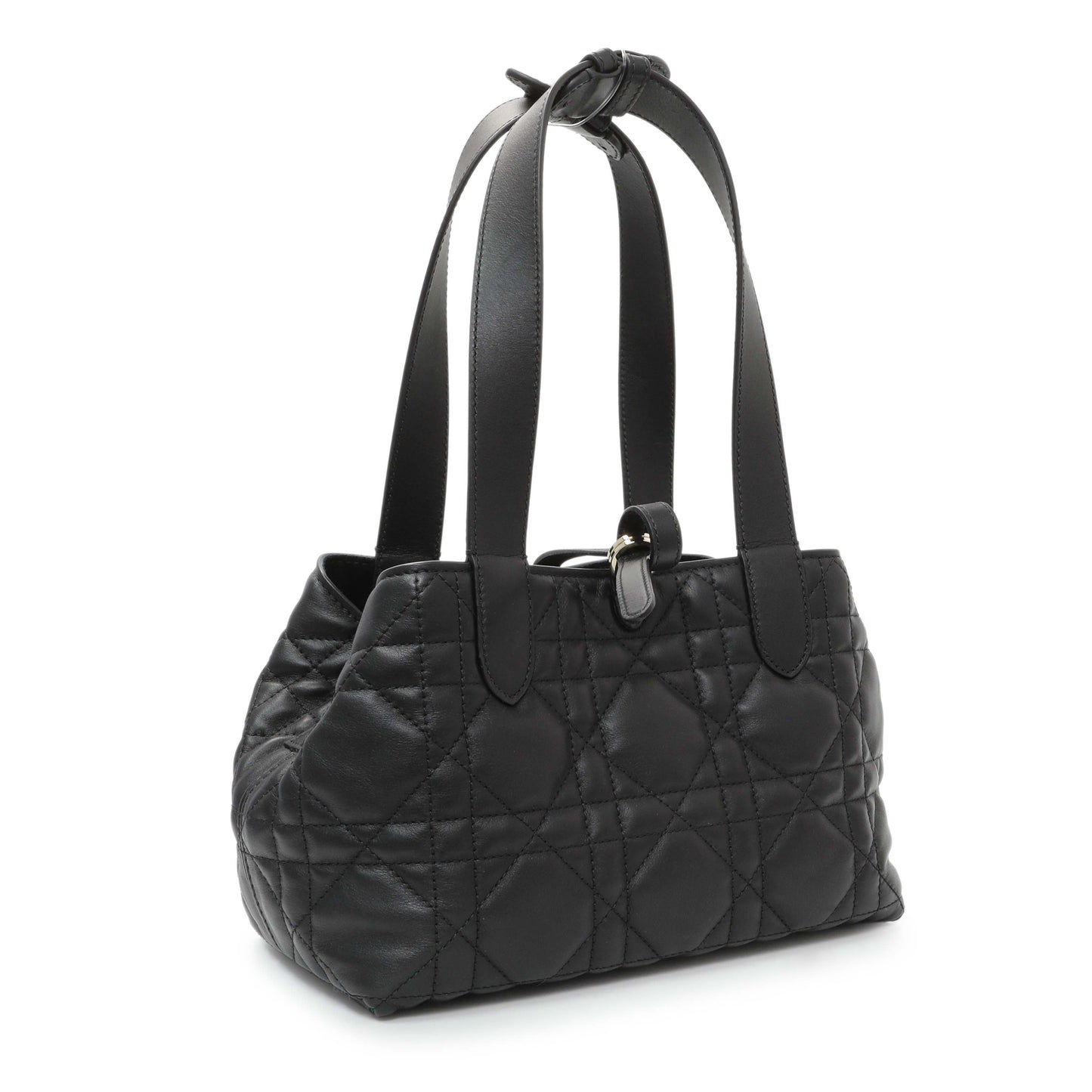 Exclusive Christian Dior Black Calfskin Macrocannage Small Toujours — Side View
