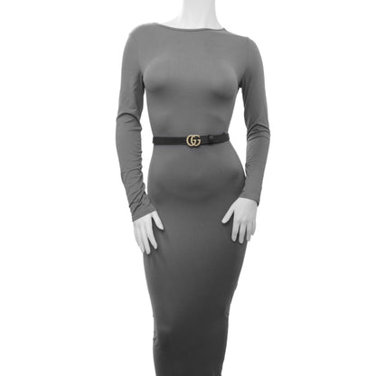 Exclusive Gucci Black Cream Moon Calfskin Pearl Double G 20mm Belt — Top View
