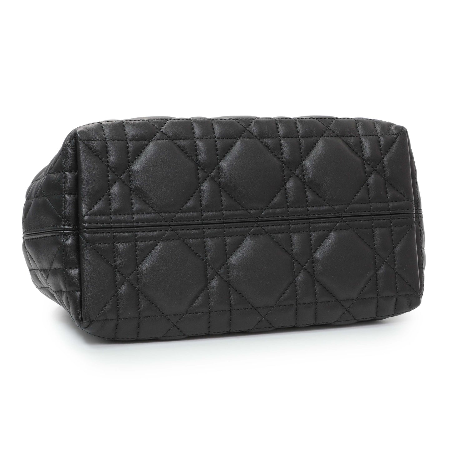 Exclusive Christian Dior Black Calfskin Macrocannage Small Toujours — Back View