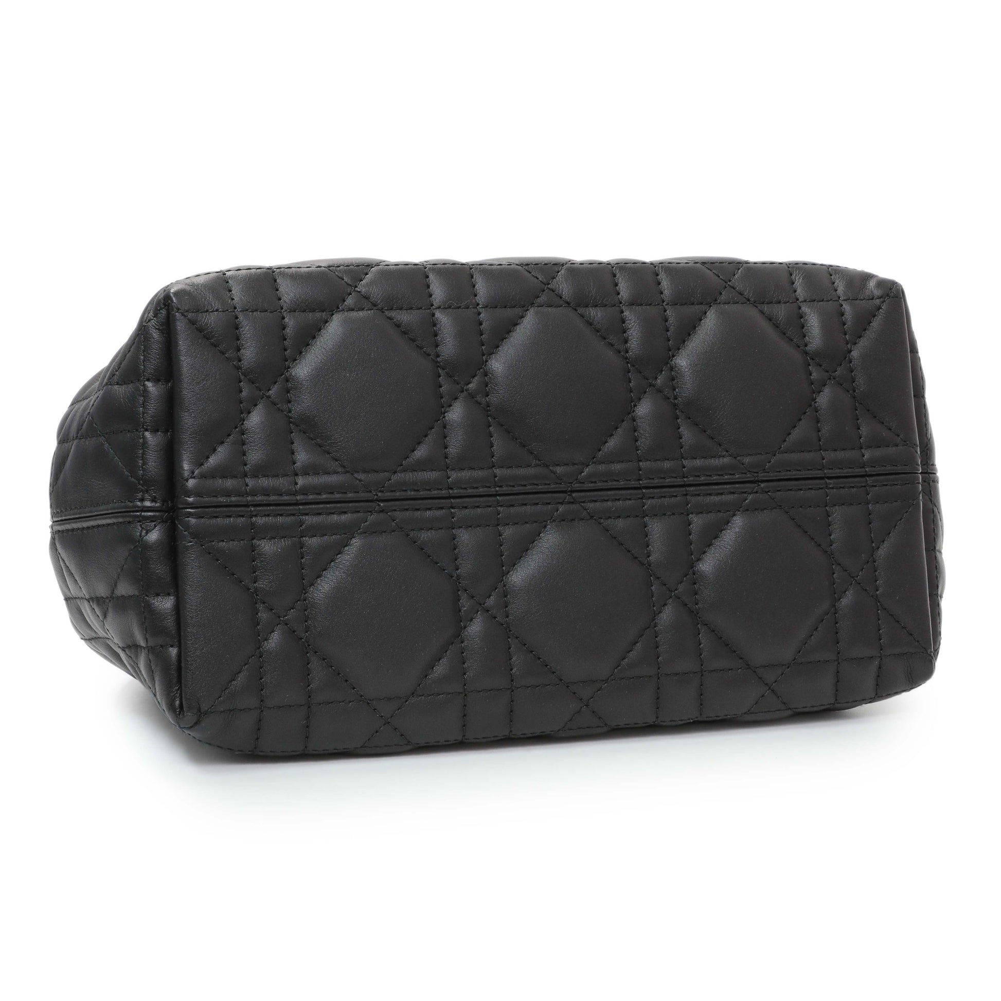 Exclusive Christian Dior Black Calfskin Macrocannage Small Toujours — Back View
