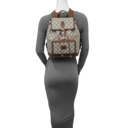 Exclusive Gucci GG Supreme Monogram Azalea Calfskin Retro Interlocking G Buckle Backpack — Alternate View 7