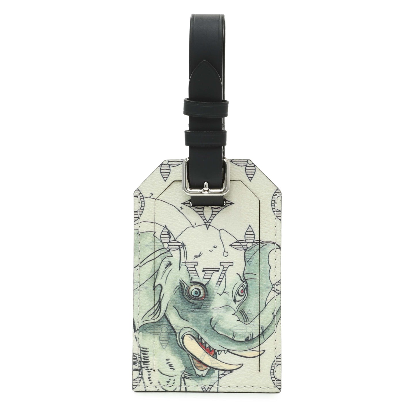 Exclusive Louis Vuitton Savane Monogram Elephant Chapman Luggage Tag — Front View