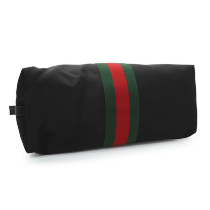 Exclusive Gucci Black Techno Canvas Web Duffle — Back View