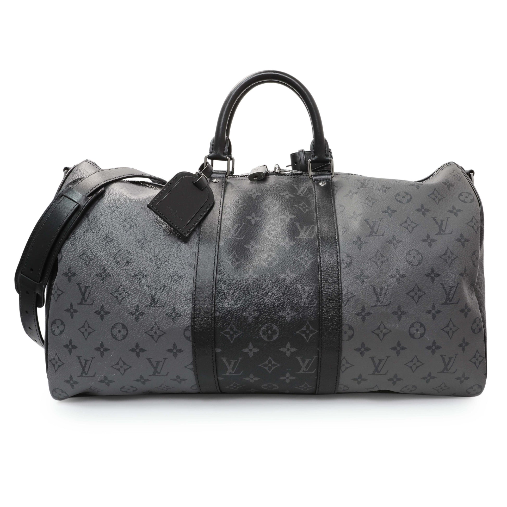Exclusive Louis Vuitton Reverse Monogram Eclipse Keepall 50 Bandouliere — Front View