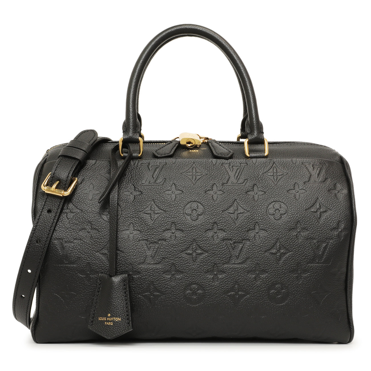 Exclusive Louis Vuitton Black Empreinte Speedy Bandouliere 30 NM — Front View