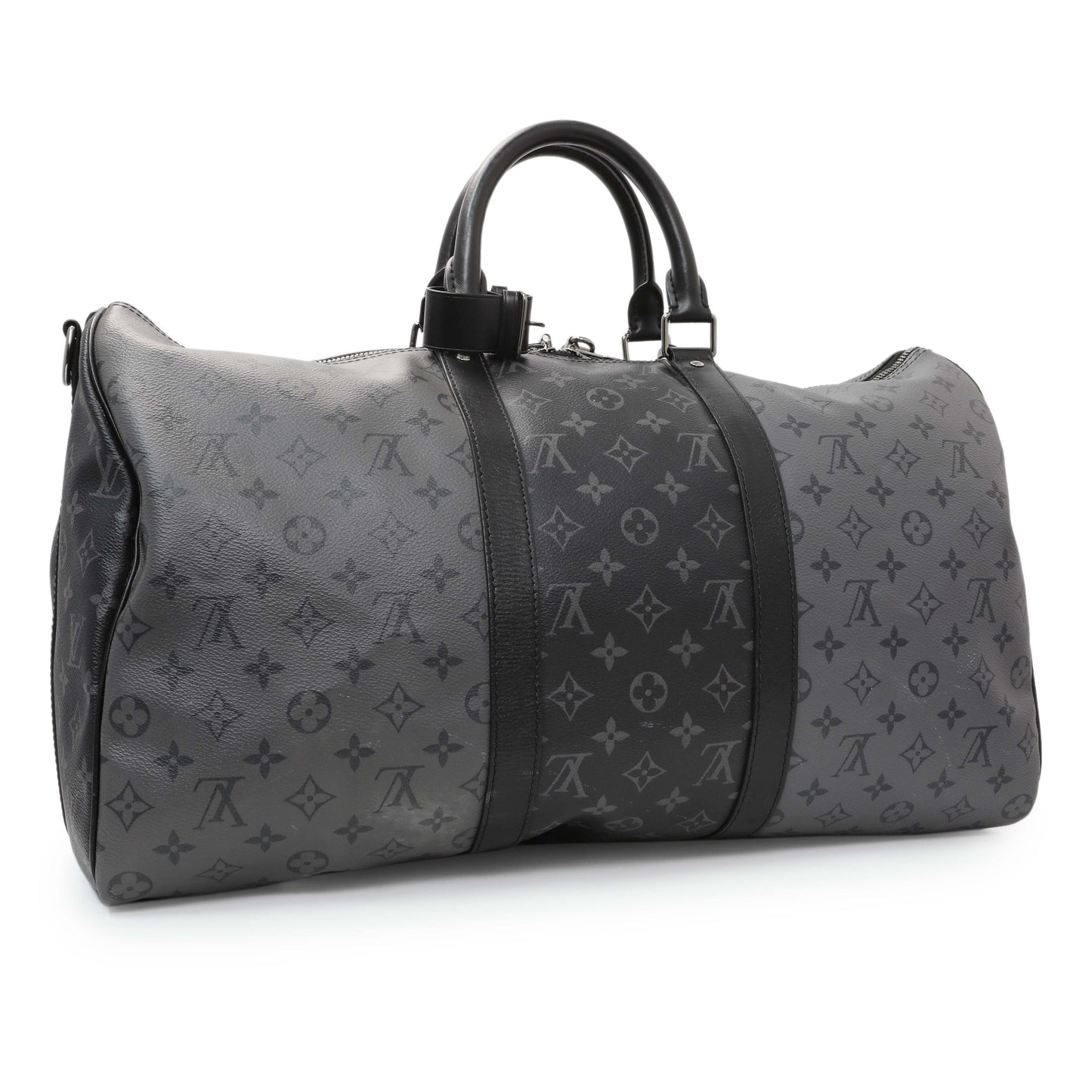 Exclusive Louis Vuitton Reverse Monogram Eclipse Keepall 50 Bandouliere — Side View