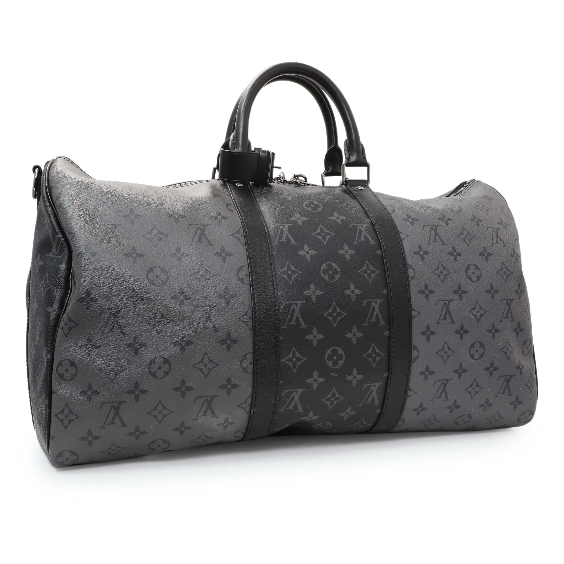 Exclusive Louis Vuitton Reverse Monogram Eclipse Keepall 50 Bandouliere — Side View