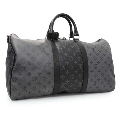 Exclusive Louis Vuitton Reverse Monogram Eclipse Keepall 50 Bandouliere — Side View