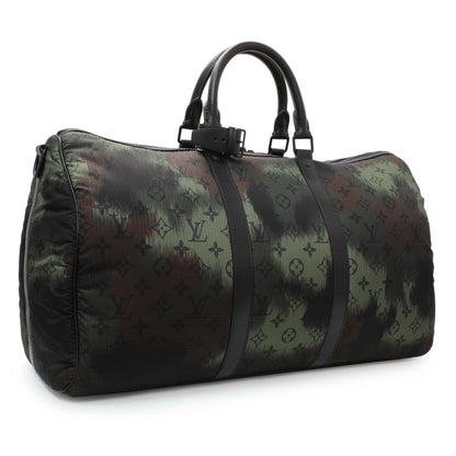 Exclusive Louis Vuitton Nylon Monogram Camouflage Keepall 50 Bandouliere — Side View