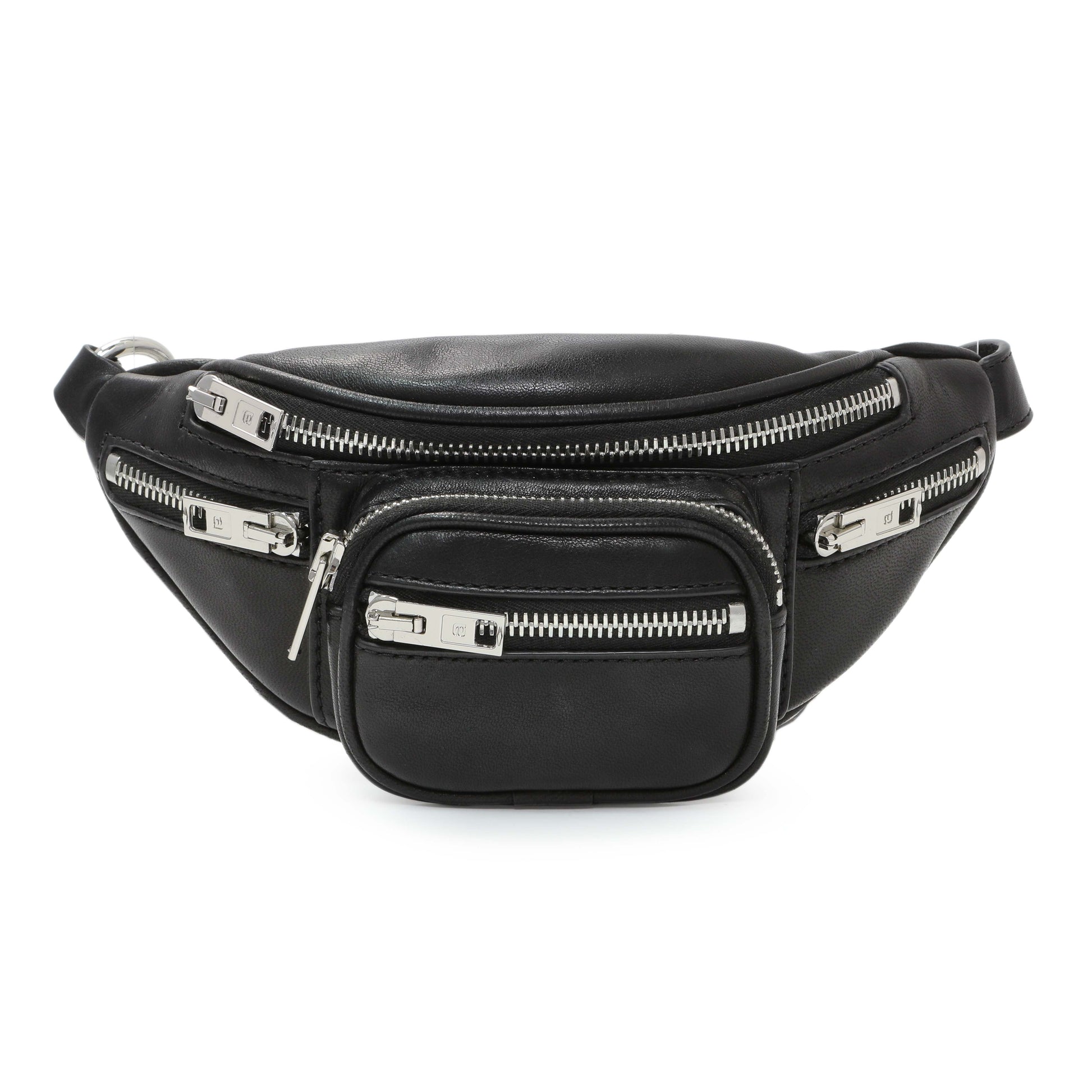 Exclusive Alexander Wang Black Lambskin Mini Attica Belt Bag — Front View