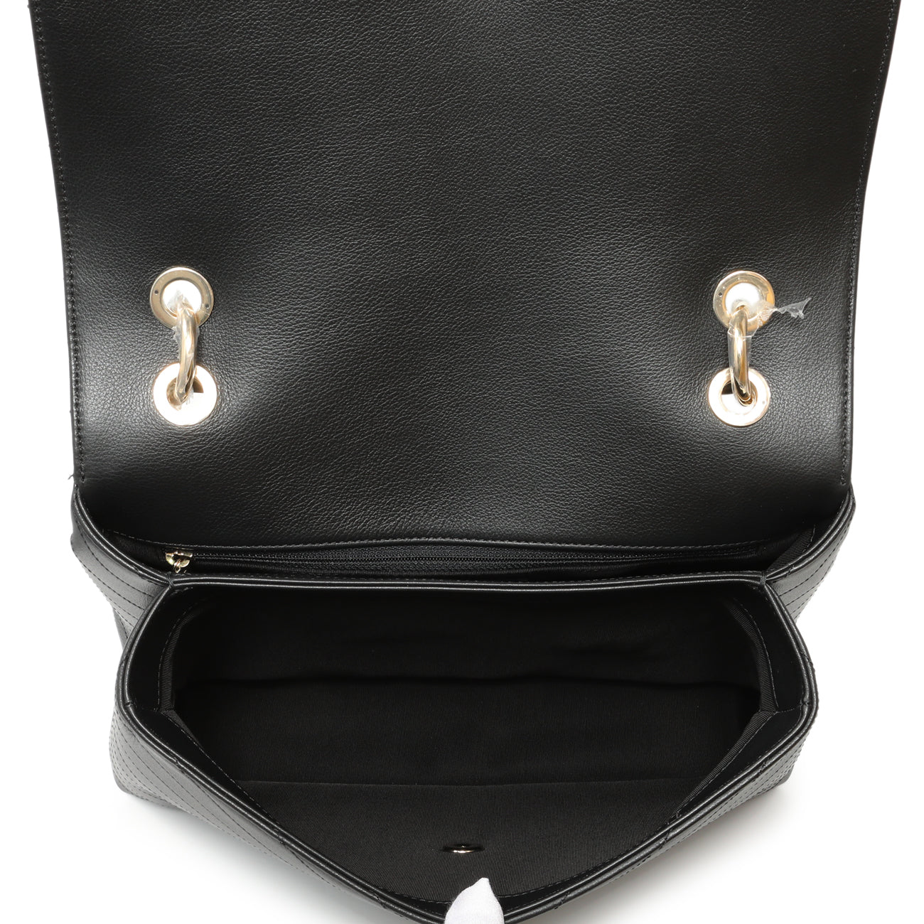 Exclusive Chanel Black Calfskin Medium Chevron Chic Top Handle Flap — Top View
