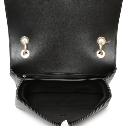 Exclusive Chanel Black Calfskin Medium Chevron Chic Top Handle Flap — Top View