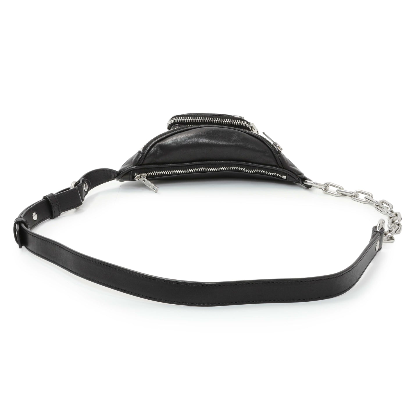 Exclusive Alexander Wang Black Lambskin Mini Attica Belt Bag — Side View