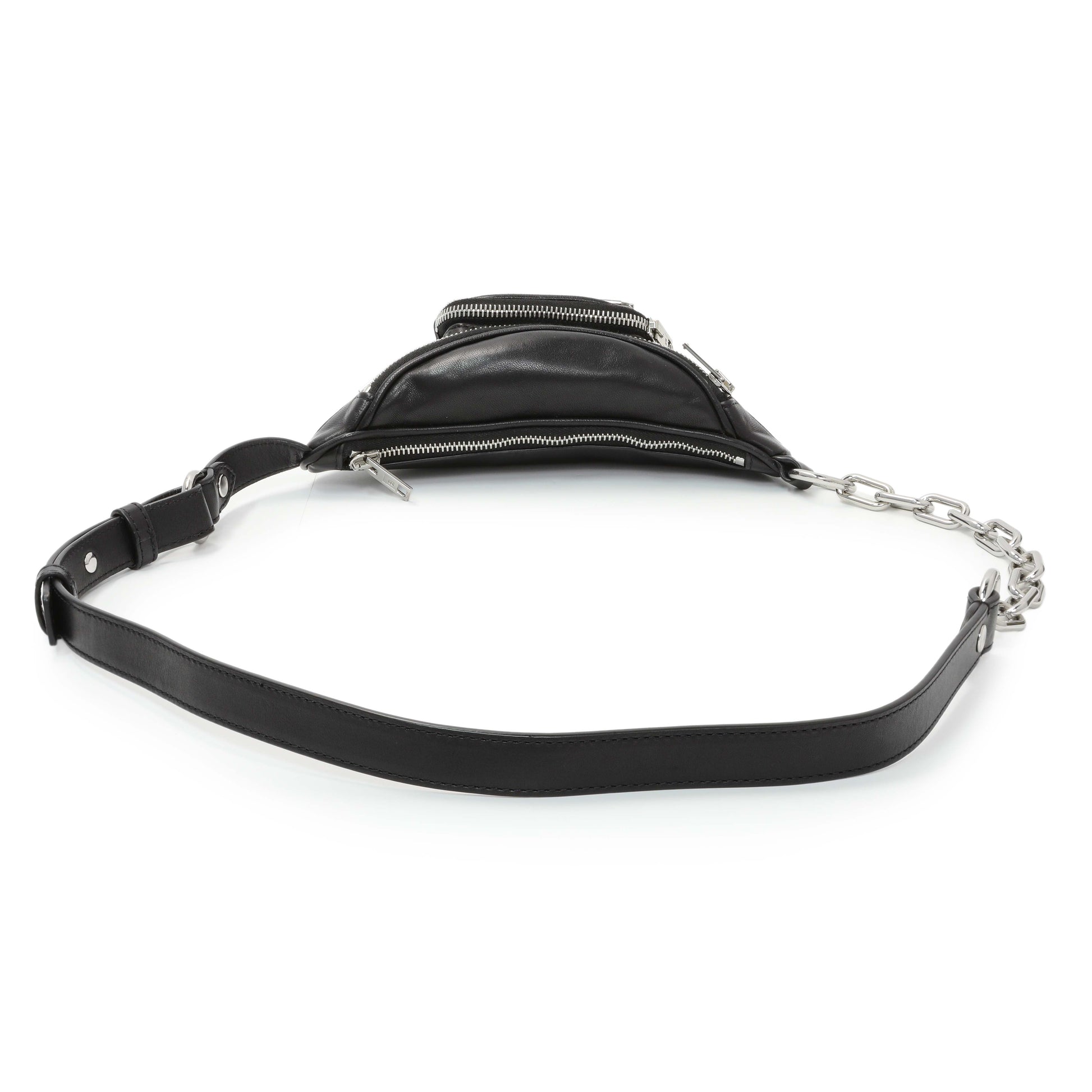 Exclusive Alexander Wang Black Lambskin Mini Attica Belt Bag — Side View