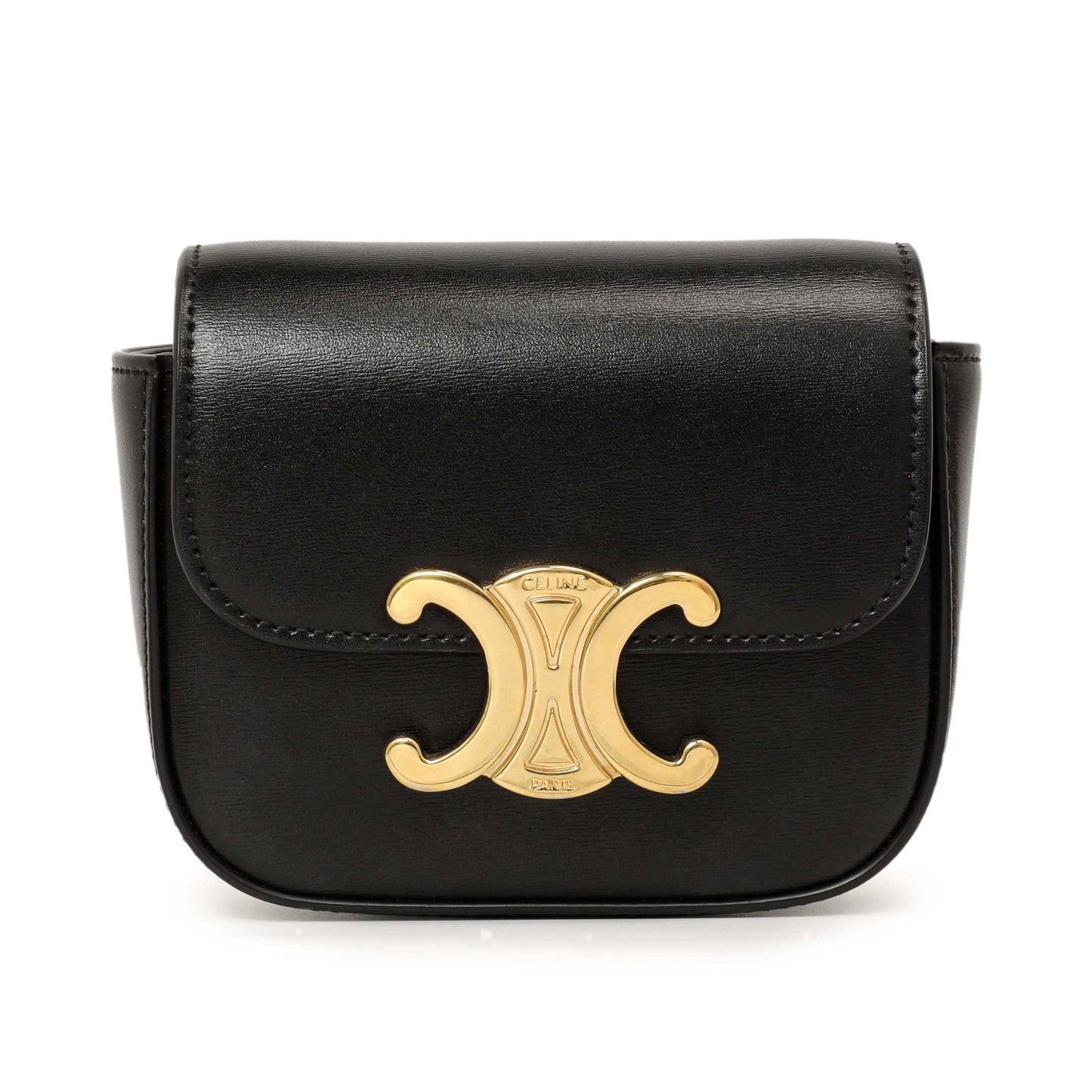 Exclusive Celine Black Calfskin Mini Claude — Side View