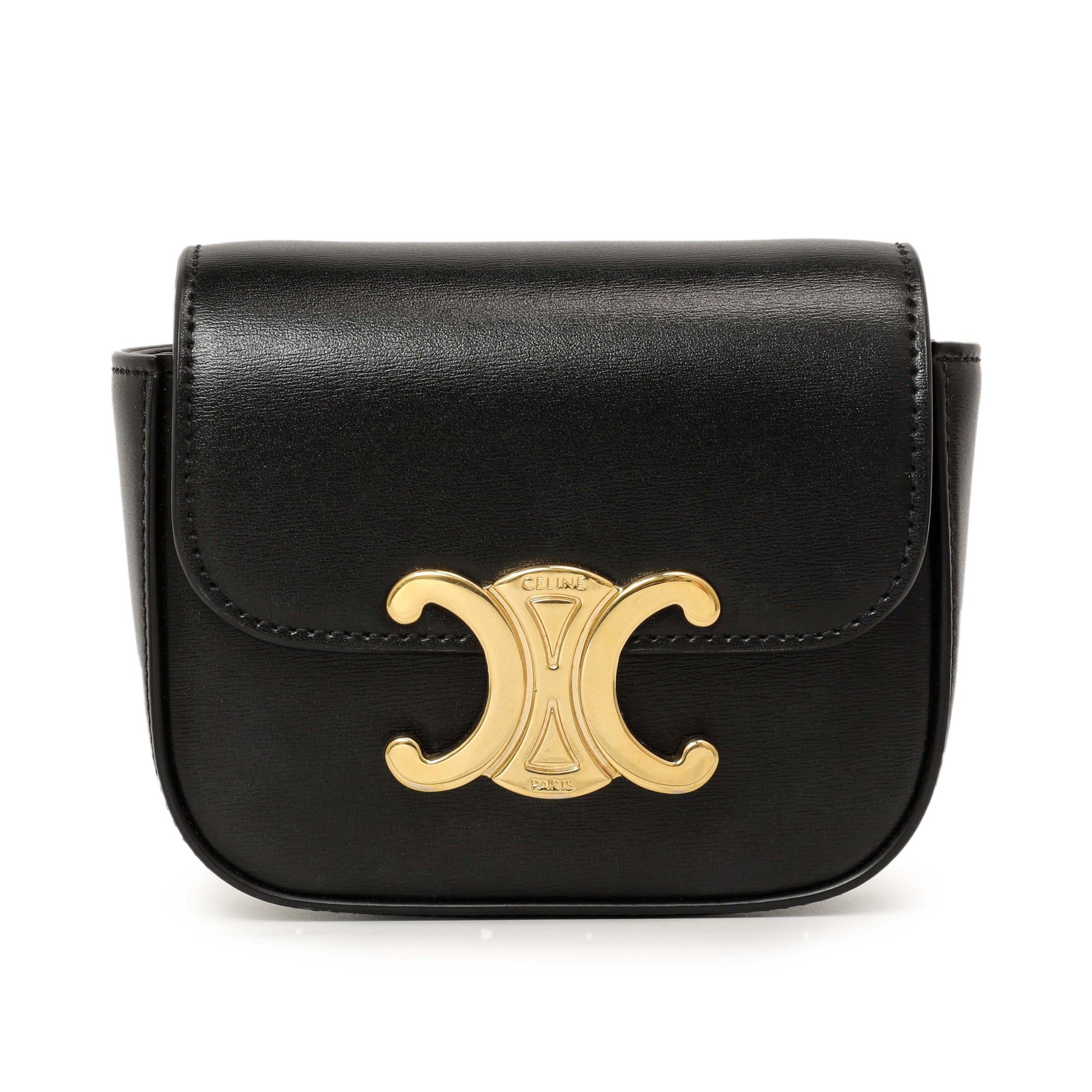 Exclusive Celine Black Calfskin Mini Claude — Side View